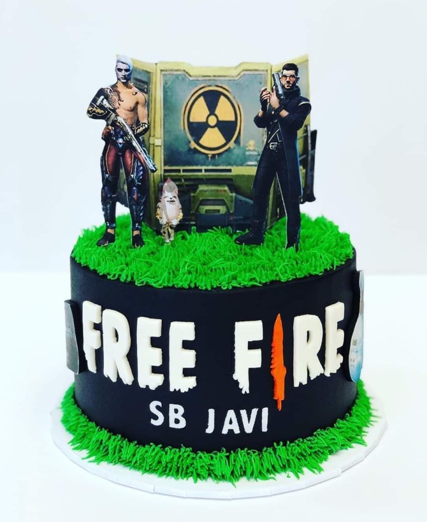 pastel en fondant de free fire